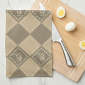 Mozaïek doodle bloemenvierkanten theedoek (Quarter Fold)