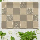 Mozaïek doodle bloemenvierkanten theedoek (Gevouwen)