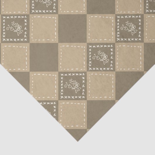 Mozaïek doodle bloemenvierkanten tissuepapier (Detail)