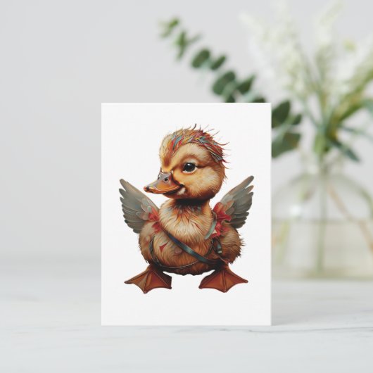 Mozaïek Duckling Cupido Briefkaart (Staand voorkant)