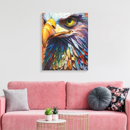 Mozaïek Eagle Canvas Print (Insitu (Woonkamer))