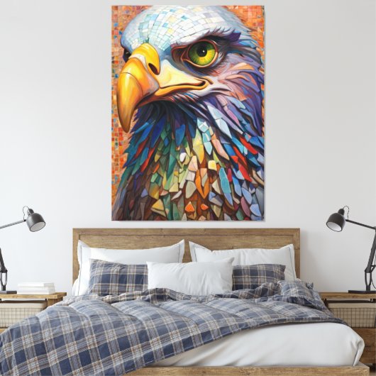 Mozaïek Eagle Canvas Print (Insitu (Slaapkamer))