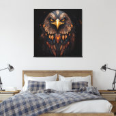 Mozaïek Eagle Portret Canvas Afdruk (Insitu (Slaapkamer))