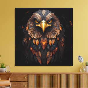 Mozaïek Eagle Portret Canvas Afdruk