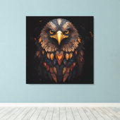 Mozaïek Eagle Portret Canvas Afdruk (Insitu (Houten vloer))