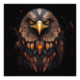 Mozaïek Eagle Portret Foto Afdruk