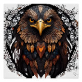 Mozaïek Eagle Portret Perfect Poster (Voorkant)