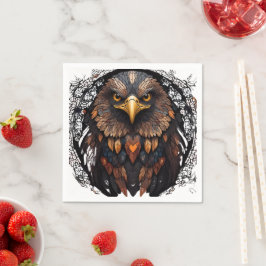 Mozaïek Eagle Portret Rond Kussen Servet