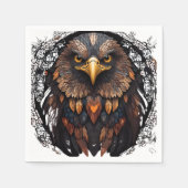 Mozaïek Eagle Portret Rond Kussen Servet (Voorkant)