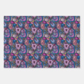 Mozaïek Edelsteen Patroon met Roze, Paarse, Blauw Inpakpapier Vel (Voorkant)