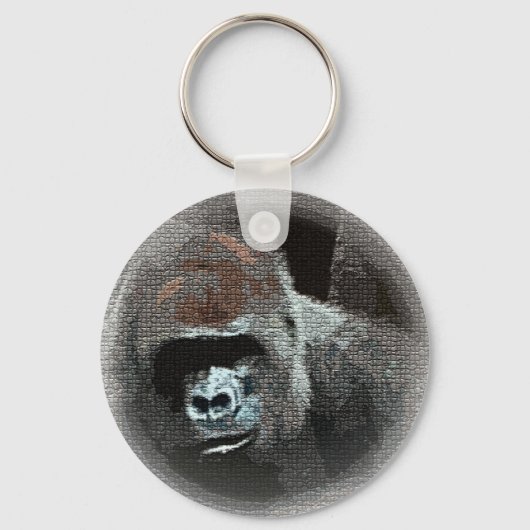 Mozaïek Effect Gorilla Portrait Sleutelhanger (Voorkant)
