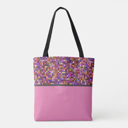 Mozaïek en roze tote bag (Achterkant)