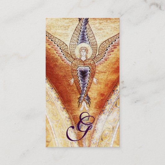 MOZAÏEK ENGEL MONOGRAM bruin kraftpapier-document Visitekaartje (Achterkant)