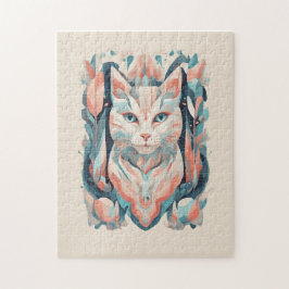 Mozaïek esthetische kleurrijke kat legpuzzel