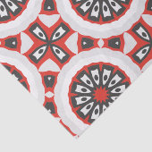 Mozaïek Etnisch Geometrisch Rood Grijs Zwart & Wit Tissuepapier (Detail)