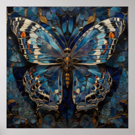 Mozaïek Flutter - 3D Vlinder Moderne Kunst Poster