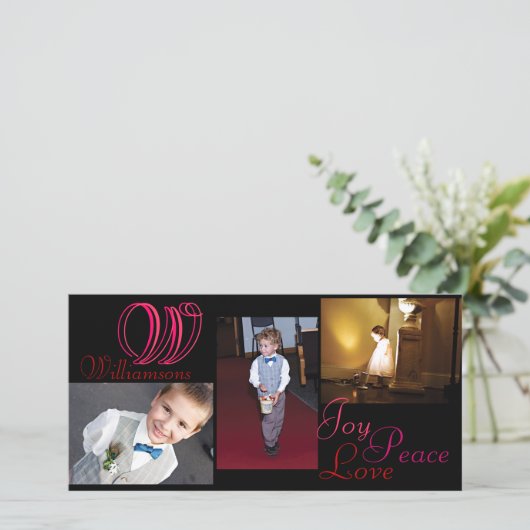 Mozaïek Foto kaart van Vreugde Vrede Liefde (Staand voorkant)