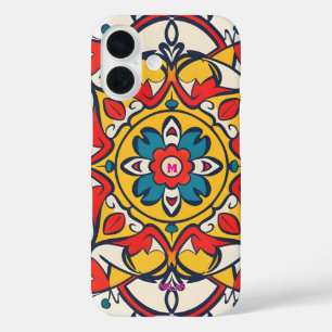 mozaïek geel rood, Mandala-Patroon iPhone 16 Hoesje