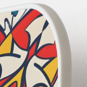 mozaïek geel rood pickleball paddle (Links Detail)