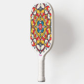 mozaïek geel rood pickleball paddle (Links)