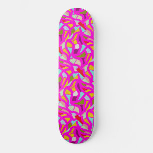 MOZAÏEK GEMENGDE HELDERE GEKKE BESTRATING KLEUREN PERSOONLIJK SKATEBOARD