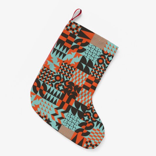 Mozaïek geometrische tegels, naadloos elegant patr kleine kerstsok (Voorkant (Hangend))