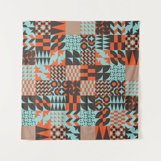 Mozaïek geometrische tegels, naadloos elegant patr wandkleed (Voorkant)