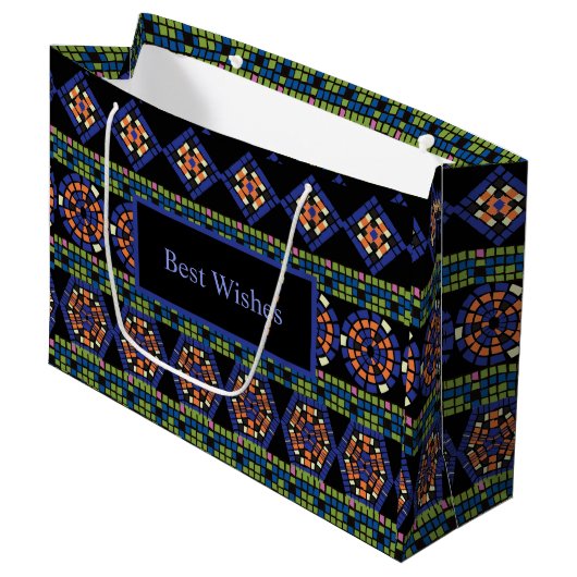 Mozaïek geschenktas groot cadeauzakje (Voorkant Gekanteld)