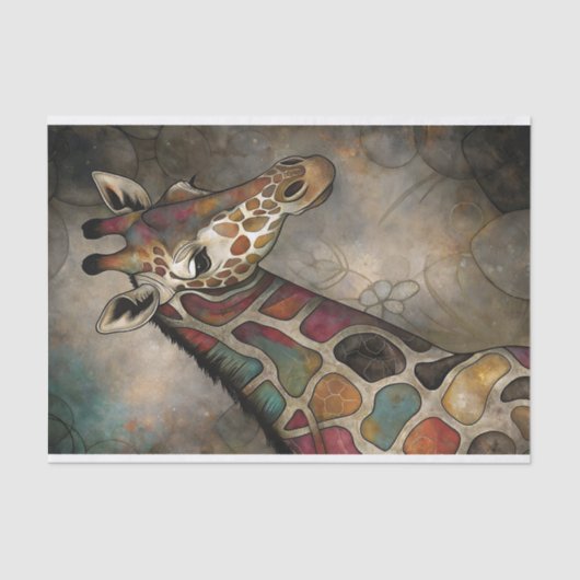 Mozaïek Giraffe Decoupage Tissuepapier (Voorkant)