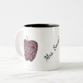 Mozaïek Glas in lood Apple-leraar Tweekleurige Koffiemok (Voorkant links)