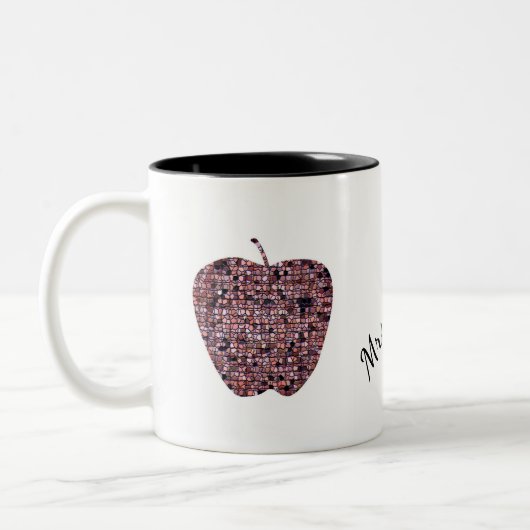 Mozaïek Glas in lood Apple-leraar Tweekleurige Koffiemok (Links)
