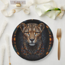 Mozaïek Glas in lood Cheetah Portret