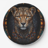 Mozaïek Glas in lood Cheetah Portret Papieren Bordje (Voorkant)
