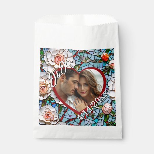 Mozaïek Glas in lood en Tegel bruiloft gepersonali Bedankzakje (Voorkant)