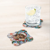 Mozaïek Glas in lood en Tegel bruiloft gepersonali Kartonnen Onderzetters (Insitu)