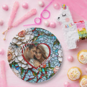 Mozaïek Glas in lood en Tegel bruiloft gepersonali Papieren Bordje (Feest)