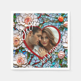 Mozaïek Glas in lood en Tegel bruiloft gepersonali Servet