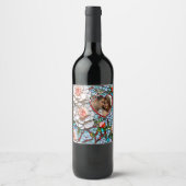 Mozaïek Glas in lood en Tegel bruiloft gepersonali Wijn Etiket (Voorkant)