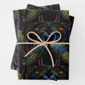 Mozaïek Glas in lood kleurrijke pauwen Inpakpapier Vel (In situ)