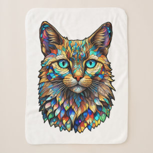 Mozaïek Glas in lood Multicolor Cat 760 Sherpa Deken