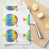 Mozaïek granaatappel keukenhanddoek (Quarter Fold)