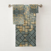 Mozaïek Grijs en Mosterdbaksteen Bad Handdoek (Insitu)
