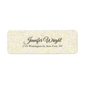 Mozaïek Handschrift Elegant Blauw Wit Etiket (Voorkant)