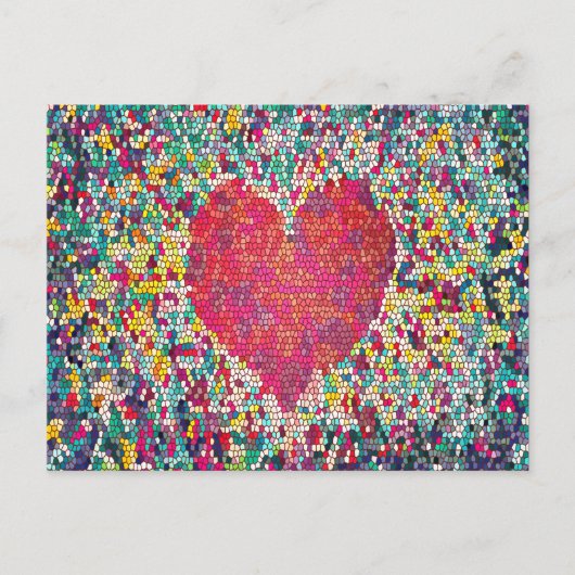 Mozaïek Hart Briefkaart (Voorkant)