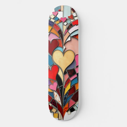Mozaïek Hart van Liefde Persoonlijk Skateboard (Voorkant)