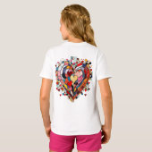 Mozaïek Hart van Liefde T-shirt (Achterkant volledig)