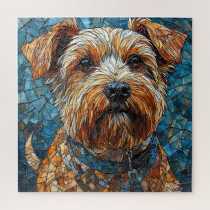 Mozaïek Hond Levendig Gebrandschilderd Glas Stijl  Legpuzzel