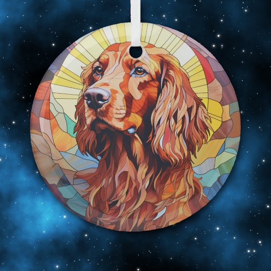 Mozaïek Ierse setter hond gekleurd Glas Ornament