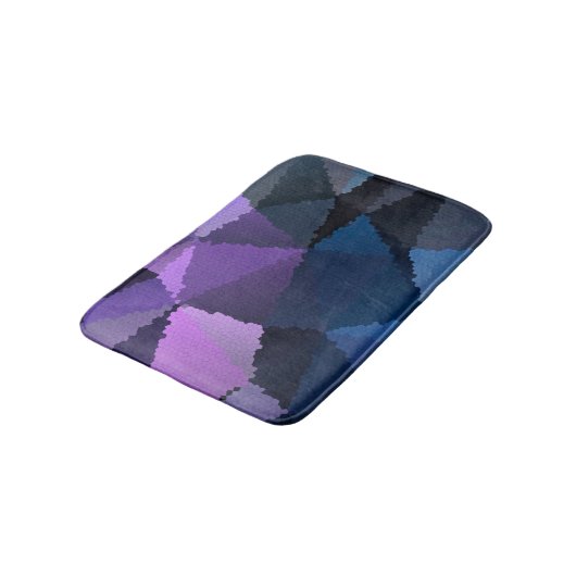 Mozaïek in blauw en roze kleuren badmat (Gekanteld)