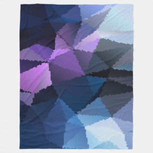 Mozaïek in blauw en roze kleuren fleece deken